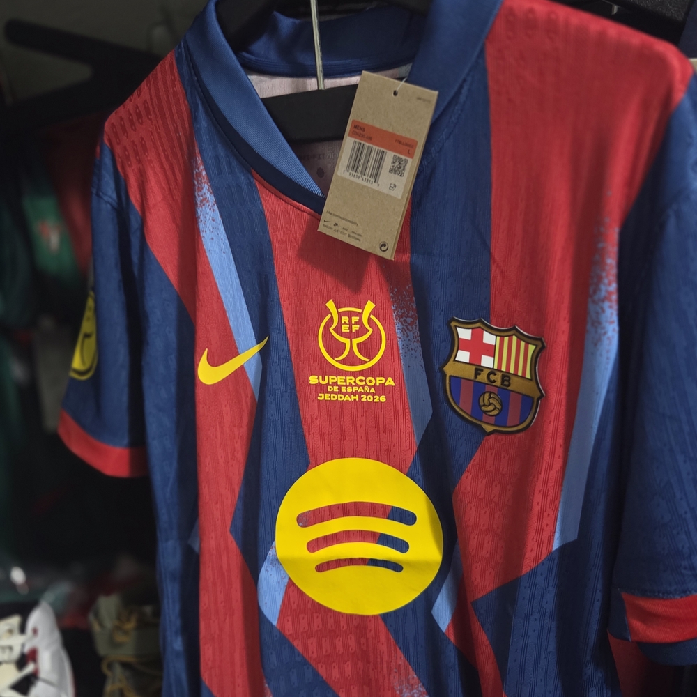 Nike FC Barcelona Red & Blue Soccer Jersey with Yellow Accents